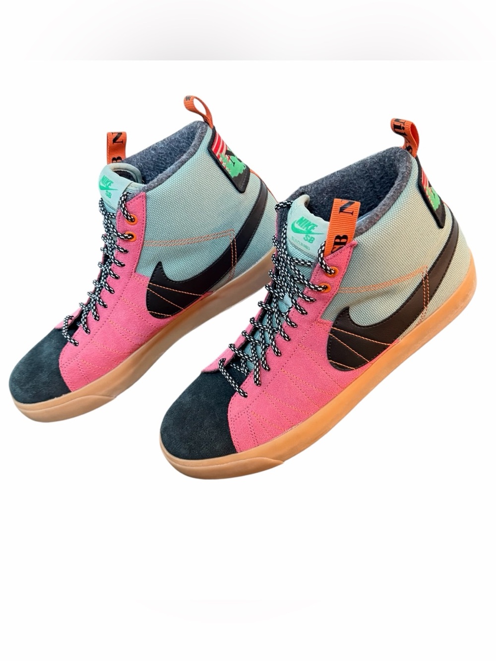 Nike SB Bloom Blazer Mid PRM Acclimate Jade Smoke Suede Skater Shoes Size 11 M